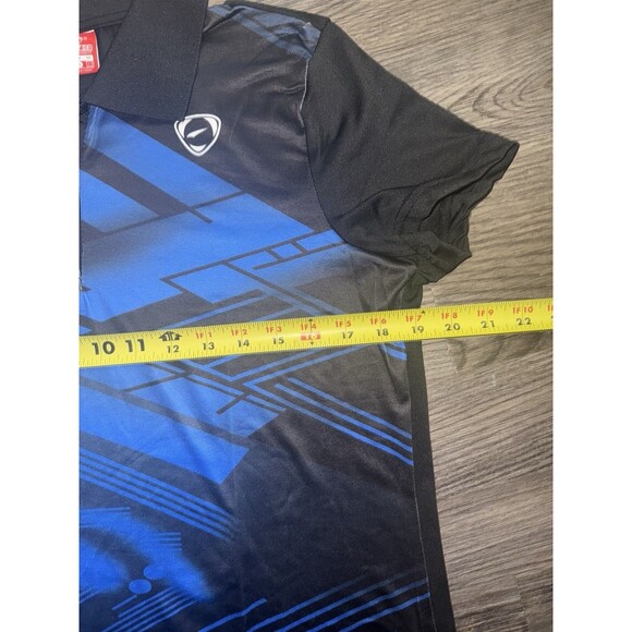 Sport Dri Polo Shirt Womens Medium Black Blue Compression Fit Polo NEW - Picture 4 of 4